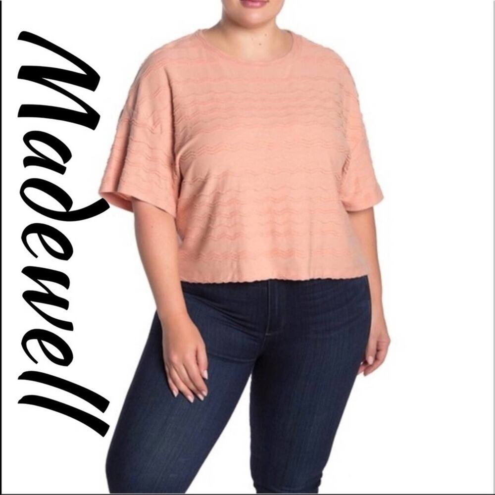 Cute Madewell Solid Textured Slightly Cropped Top